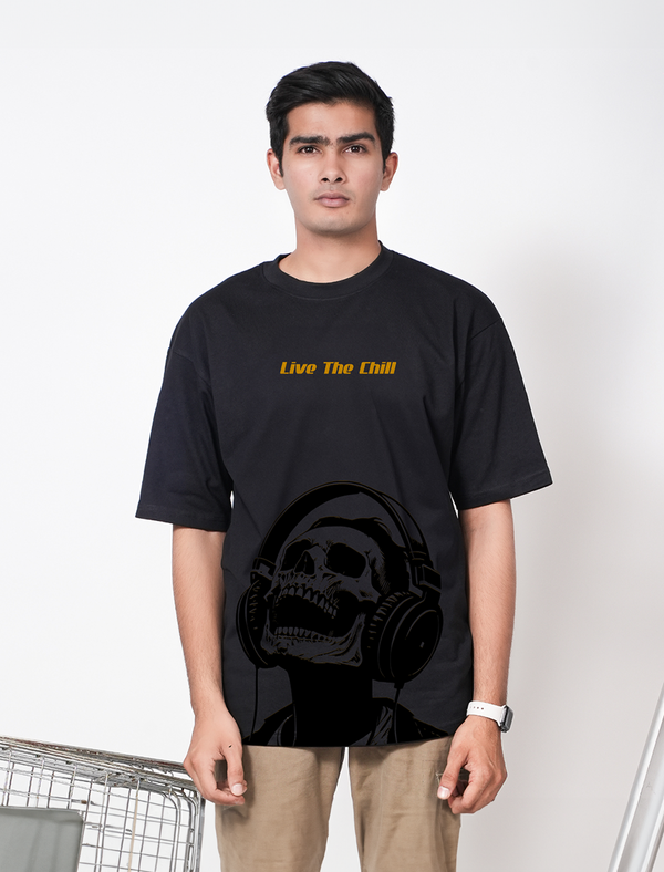 Live The Chill Skull Oversized Tshirt